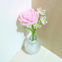〈ビーズフラワー〉薔薇×小花
