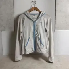 アディダス ジップパーカー 白×水色 レディースL y2k archive