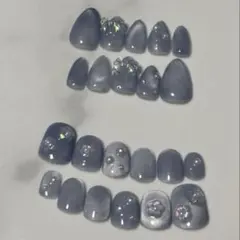 キッズサイズ ママ おそろいネイル ペアネイル リボンマグネットネイル フラワー