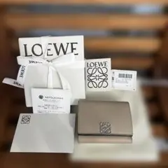 まき様専用　【美品】銀座三越◾️正規品ロエベ　アナグラム　トライフォールド　サンド