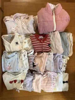 女の子 ロンT アウター 長ズボン 保育園着 まとめ売り 80cm