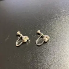 イ710-132シルバー クリスタル フープイヤリング