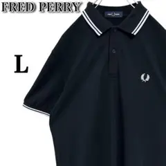 【古パンダ屋様専用】フレッドペリー✨️M3600　刺繍ロゴ　半袖　ポロシャツ　黒