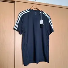 新品 タグ付き 定番 adidas 3本ライン Tシャツ L