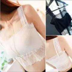 花柄＊肩ストラップ付きレース　キャミソール★BL　M
