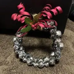 クリスマスリース 金属製ベル シルバー