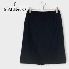 f MALE&Co タカキュー ひざ丈 タイトスカート ウール混 L ブラックのサムネイル