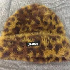 XLARGE エクストララージ モヘアニットキャップビーニーレオパード柄のサムネイル