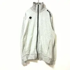 デサント ジャージ トラックジャケット グレー　ジップアップ　シンプル　Lのサムネイル