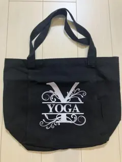 YOGA ロゴ トートバッグ 大容量 黒 ヨガバッグ