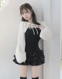 Darich ティアードフリルミニワンピース FL BLK ブラック