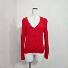 UNIQLO :C Vネックリブカーディガン レッド 赤（M）