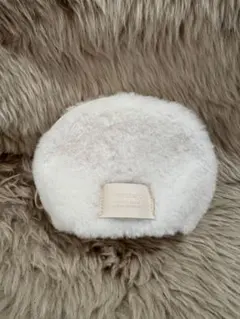 Francfranc ホワイトファーポーチ ラウンド コスメポーチ