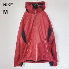 NIKE ナイキ ナイロンジャケット M 赤 ワンポイント ロゴ ライトアウター