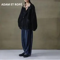 アダムエロペ♡ADAM ET ROPÉ ストレッチベロアワイドパンツ L ブルー
