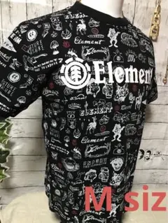 激レアElementエレメント総柄Tシャツ半袖カットソー黒ブラックMサイズ