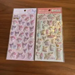 値下げ!サンリオ ぷくっとシール 2枚セット クロミ マイメロディ キティちゃん
