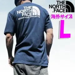 ノースフェイス バックプリント Tシャツ ネイビー 海外L 日本LL相当 tb