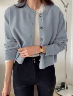 【新品未使用】dazy リボンボタンカーディガン ダスティブルー 水色