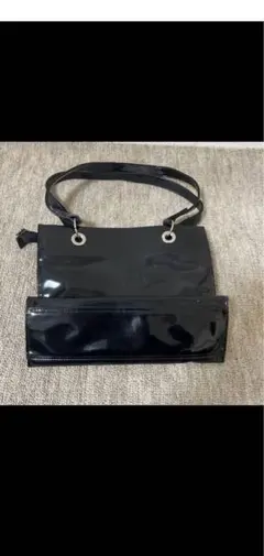 MARY QUANT ブラック ショルダーバッグ