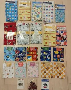 【新品未使用】手拭い、端切れ、キャラクターカットクロス、ワッペン　計23点セット