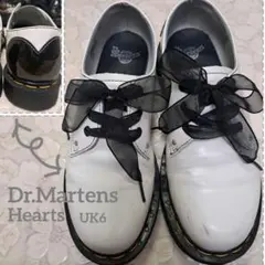 Dr.Martens　Hearts　オーガンジーリボン付き　3ホール　ホワイト