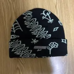 グラフィックパターン ニット帽 ブラック