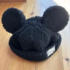 東京ディズニーリゾート ミッキーマウス　ボアキャップ ブラック黒 58cm
