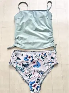 新品・未使用　水着　体型カバー　ブルー　ホワイト