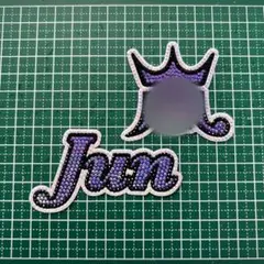 うちわデコ デコパーツ 紫