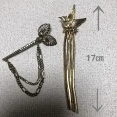 金色の鳥と葉のヴィンテージブローチ