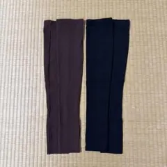 UNIQLO アームカバー 2点セット リブ生地　ブラウン ブラックのサムネイル