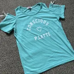 PINK-latte 肩出しTシャツ ミントグリーン Sのサムネイル