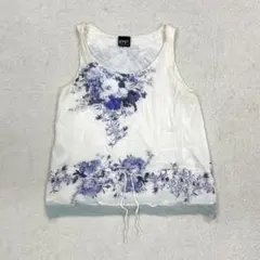 PAOLA FRANI キャミソール 花柄 ホワイト ブルー M （b1 209のサムネイル