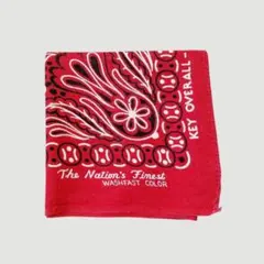 60-70s KEY ヴィンテージバンダナ USA製 ワークブランド 耳付き