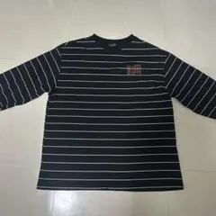 ストライプ ロゴ 長袖Tシャツ