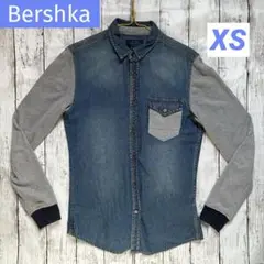 Bershka ベルシュカ メンズ デニム スウェット 長袖 シャツ XS