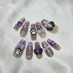 紫×シルバー ♡10本セット 付属品付き