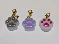 #234 レジンキーホルダー チャーム 犬 猫 ハンドメイド 3個セット