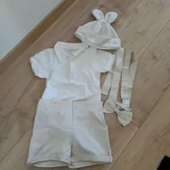 ウサギ耳付きアイボリーセレモニースーツセット 1歳お誕生日