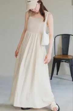 mystic リブ切り替えキャミワンピース