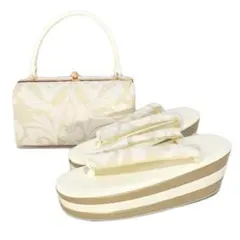 6619 L 振袖用 草履 バッグセット 正絹 西陣織 帯地 最高級 24cm