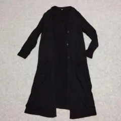 美品　ユニクロ　黒　ボタン付きロングカーディガン　レディースМ　お値下げ