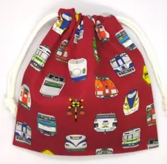 巾着袋 給食袋 コップ袋 電車柄⑬ ハンドメイド