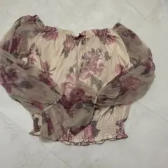 rienda オフショル 花柄 シースルー トップスのサムネイル