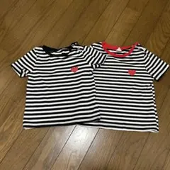 最終価格 SHEIN ストライプ Tシャツ 18-24M 双子　80~90のサムネイル
