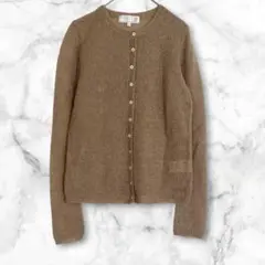 ジュンコシマダ　ベージュ　ニットカーディガン　M モヘヤ　長袖　シンプル