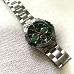 た*ま様 SEIKOクロノグラフクォーツ本体のみグリーンデイト稼動品8T63