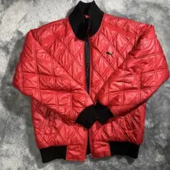 PUMA レッド キルティングジャケット L
