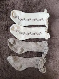 monbebe モンベベ　くつ下　レースソックス